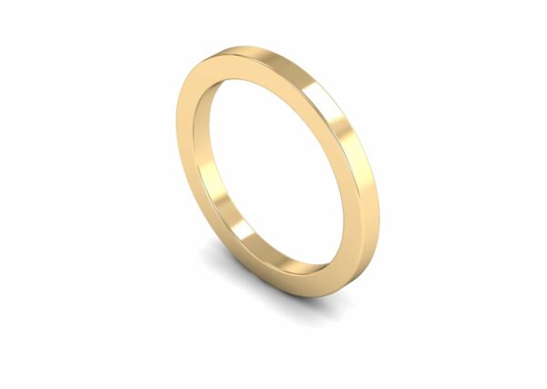 9ct Yellow Gold 2mm Flat Heavy Ring