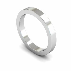 Platinum 3mm Flat Heavy Ring