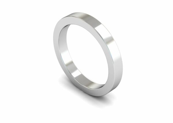 Platinum 3mm Flat Heavy Ring