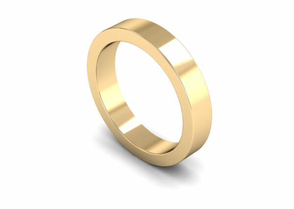 9ct Yellow Gold 4mm Flat Heavy Ring
