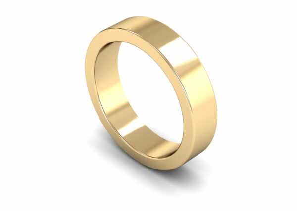 9ct Yellow Gold 5mm Flat Heavy Ring