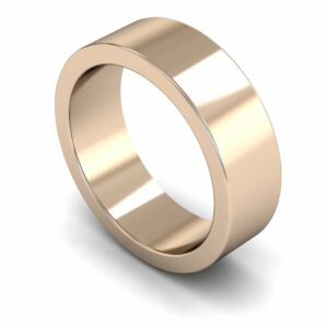 9ct Rose Gold 7mm Flat Heavy Ring