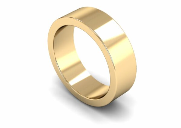 9ct Yellow Gold 7mm Flat Heavy Ring