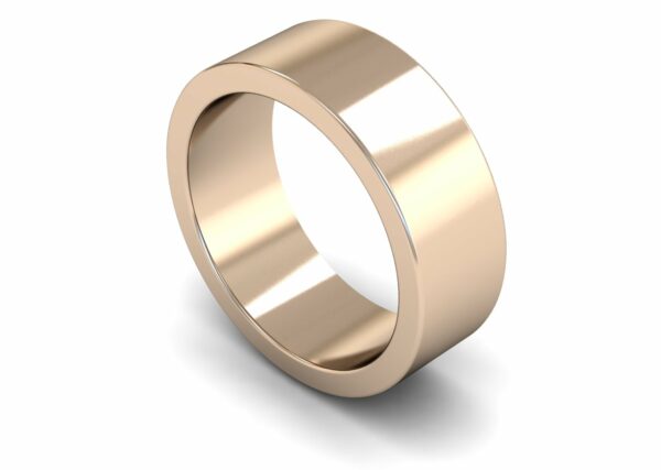 9ct Rose Gold 8mm Flat Heavy Ring