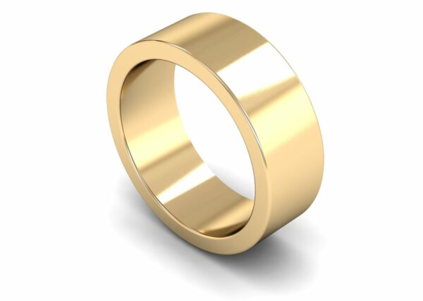 9ct Yellow Gold 8mm Flat Heavy Ring