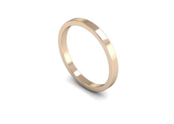9ct Rose Gold 2mm Flat Light Ring