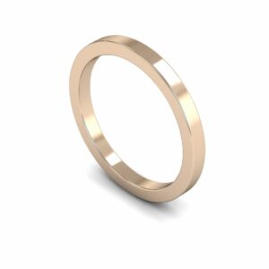 9ct Rose Gold 2mm Flat Medium Ring