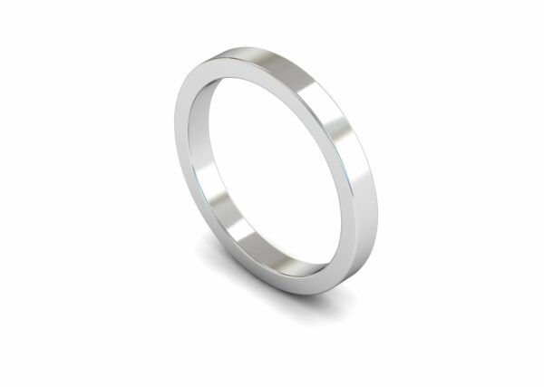 Platinum 2.5mm Flat Medium Ring
