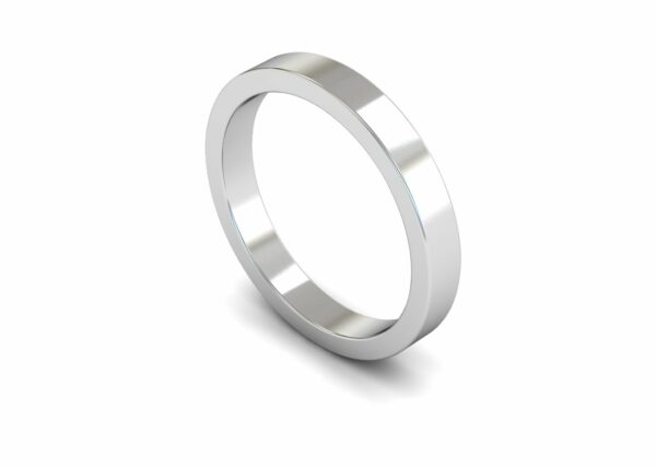 Platinum 3mm Flat Medium Ring