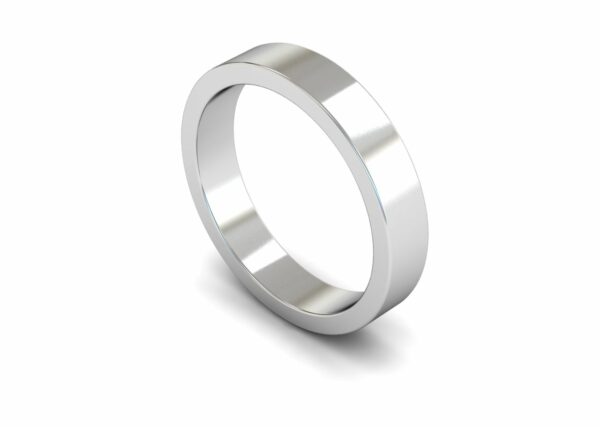 Platinum 4mm Flat Medium Ring