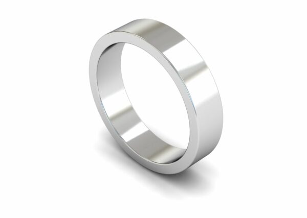 Platinum 5mm Flat Medium Ring