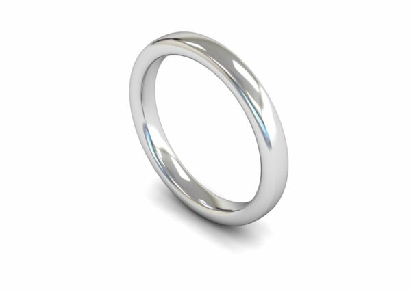 Platinum 3mm Slight Court Heavy Ring