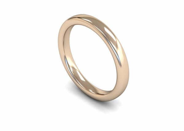 9ct Rose Gold 3mm Slight Court Heavy Ring