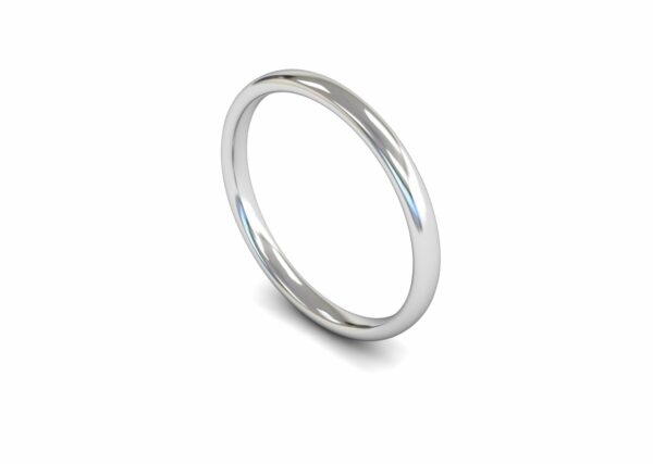 Platinum 2mm Slight Court Light Ring