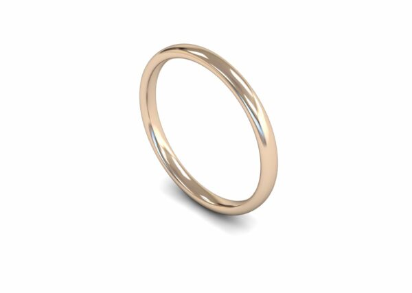 9ct Rose Gold 2mm Slight Court Light Ring