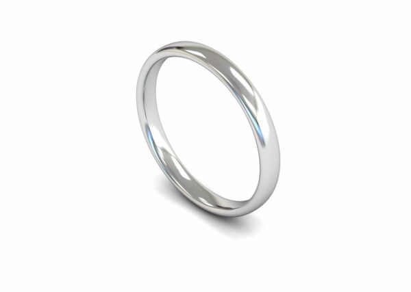 Platinum 2.5mm Slight Court Light Ring