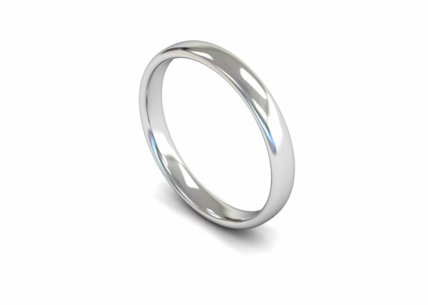 Platinum 3mm Slight Court Light Ring