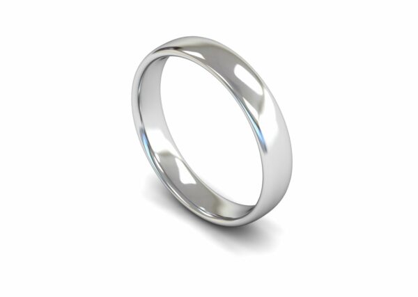 Platinum 4mm Slight Court Light Ring
