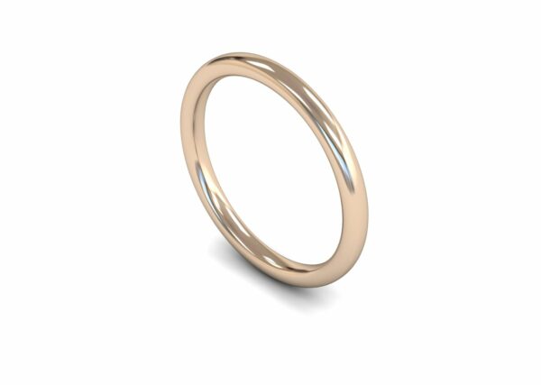 9ct Rose Gold 2mm Slight Court Medium Ring