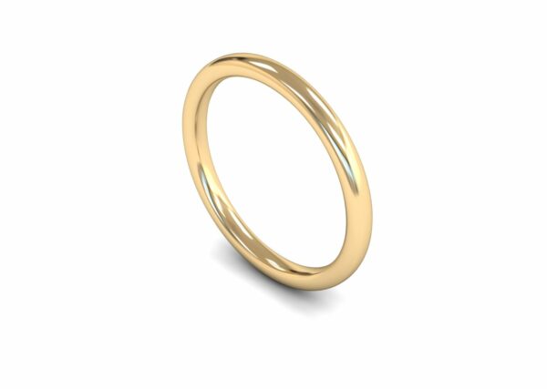9ct Yellow Gold 2mm Slight Court Medium Ring