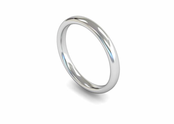 Platinum 2.5mm Slight Court Medium Ring