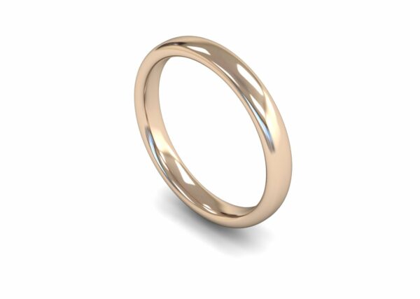 9ct Rose Gold 3mm Slight Court Medium Ring