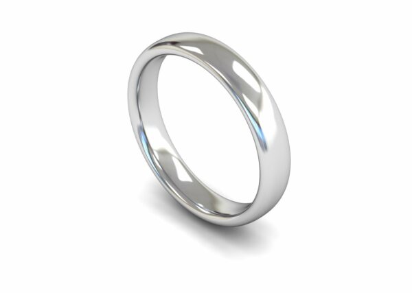 Platinum 4mm Slight Court Medium Ring