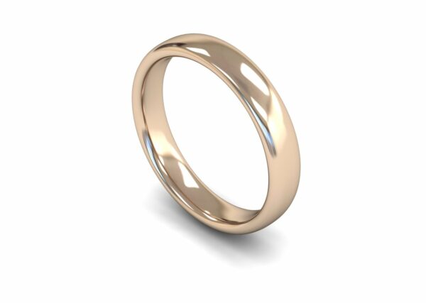 9ct Rose Gold 4mm Slight Court Medium Ring