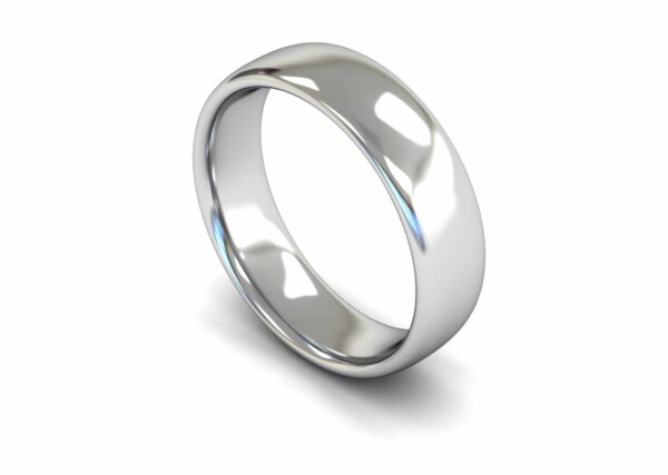 Platinum 6mm Slight Court Medium Ring