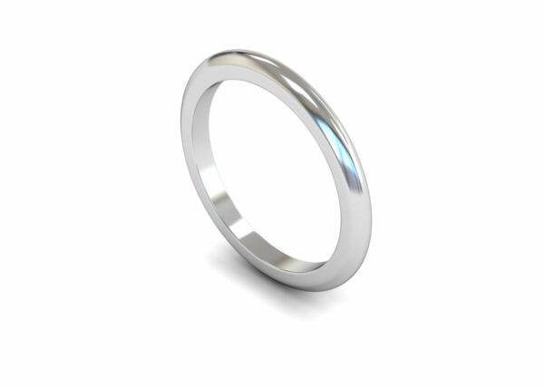 Platinum 2mm D Shape Heavy Ring
