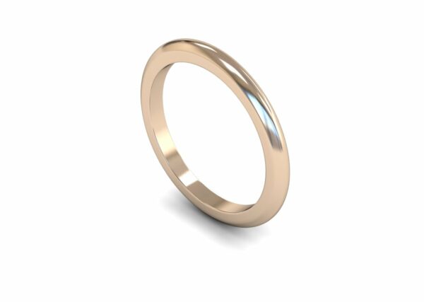9ct Rose Gold 2mm D Shape Heavy Ring