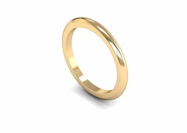 9ct Yellow Gold 2mm D Shape Heavy Ring
