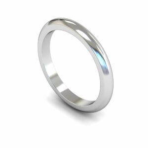 Platinum 2.5mm D Shape Heavy Ring