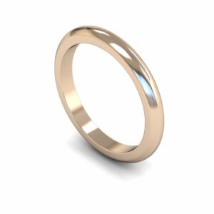 9ct Rose Gold 2.5mm D Shape Heavy Ring