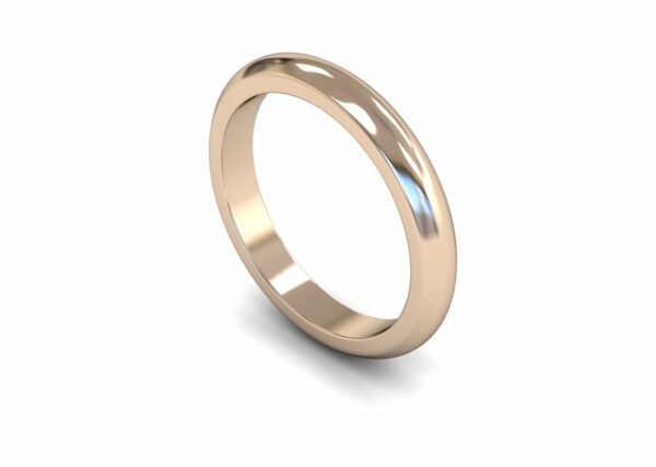 9ct Rose Gold 3mm D Shape Heavy Ring
