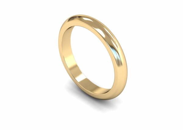9ct Yellow Gold 3mm D Shape Heavy Ring