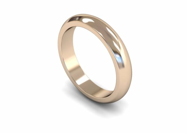9ct Rose Gold 4mm D Shape Heavy Ring