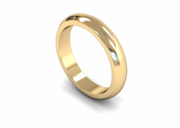 9ct Yellow Gold 4mm D Shape Heavy Ring