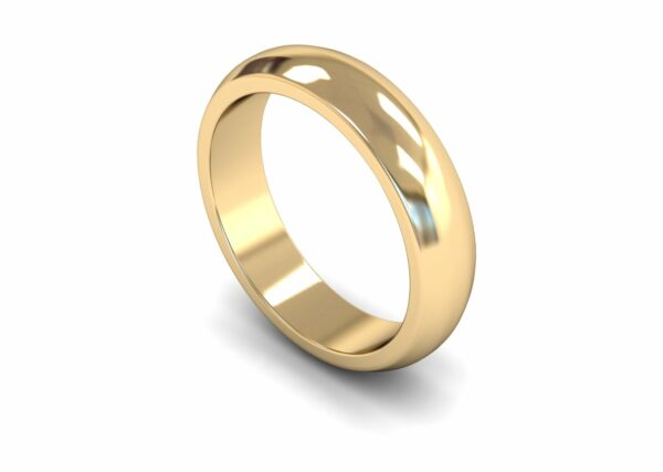 9ct Yellow Gold 5mm D Shape Heavy Ring