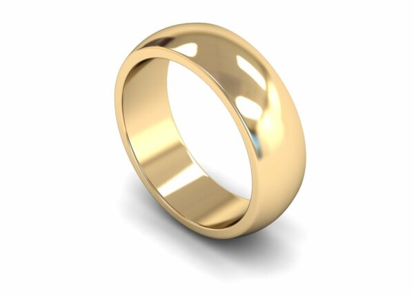 9ct Yellow Gold 7mm D Shape Heavy Ring