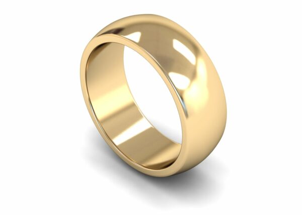 9ct Yellow Gold 8mm D Shape Heavy Ring