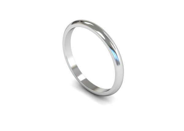 Platinum 2mm D Shape Light Ring
