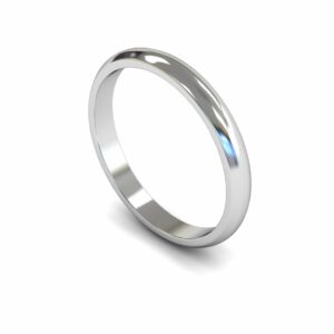 Platinum 2.5mm D Shape Light Ring