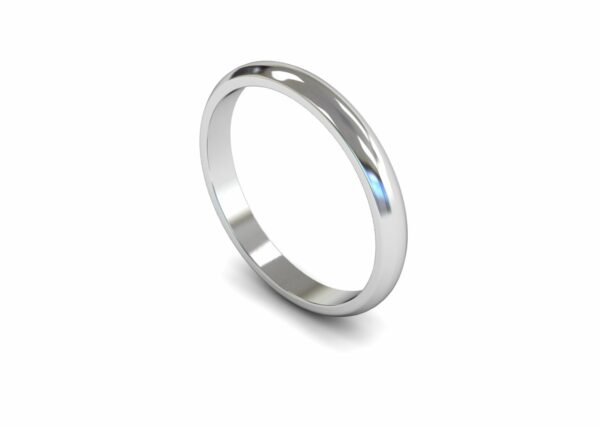 Platinum 2.5mm D Shape Light Ring