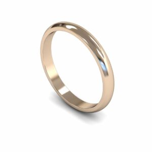 9ct Rose Gold 2.5mm D Shape Light Ring
