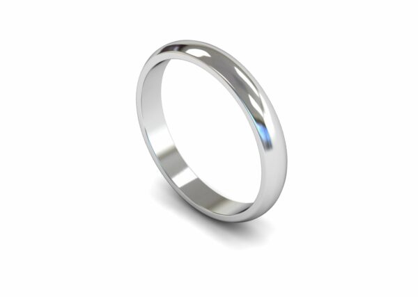 Platinum 3mm D Shape Light Ring