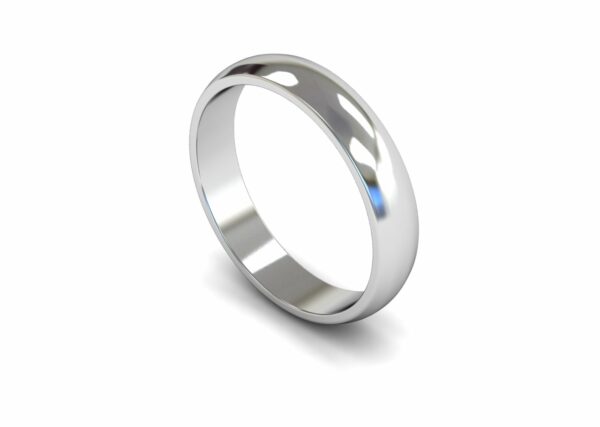Platinum 4mm D Shape Light Ring