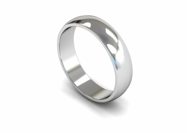 Platinum 5mm D Shape Light Ring