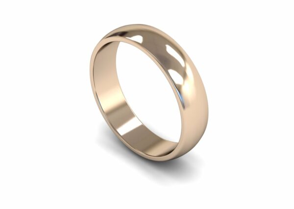9ct Rose Gold 5mm D Shape Light Ring