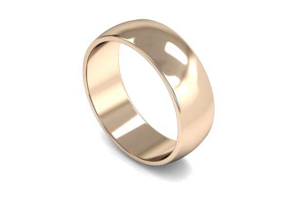 9ct Rose Gold 7mm D Shape Light Ring